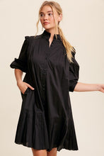 Black Feminine Parisian Vibe Woven Mini Dress