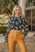 Black/White Print Chiffon Top