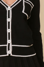 Black/White Skirt Pleated Set