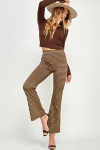 Java/Desert Yarn Dye Print High Waist Flare Pants