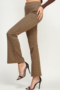 Java/Desert Yarn Dye Print High Waist Flare Pants