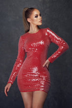 Red Sequin Mini Dress
