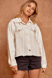 Ivory Pearl Denim Jacket