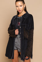 Black Designed In Corduroy Jacket
