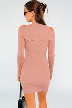 Cinnamon 2 Layered Ribbed Knit Dress