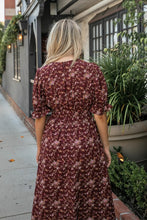 Burgundy Puff Sleeve Maxi Dress