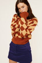 Russet Fashion Check Sweater