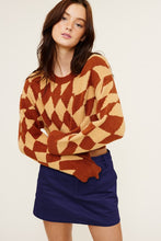 Russet Fashion Check Sweater
