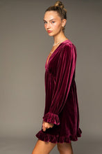 Red Puff Sleeve V-neck Mini Dress
