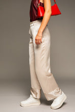 Cream Lurex Stripe Wide Pants