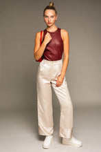 Cream Lurex Stripe Wide Pants
