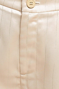 Cream Lurex Stripe Wide Pants