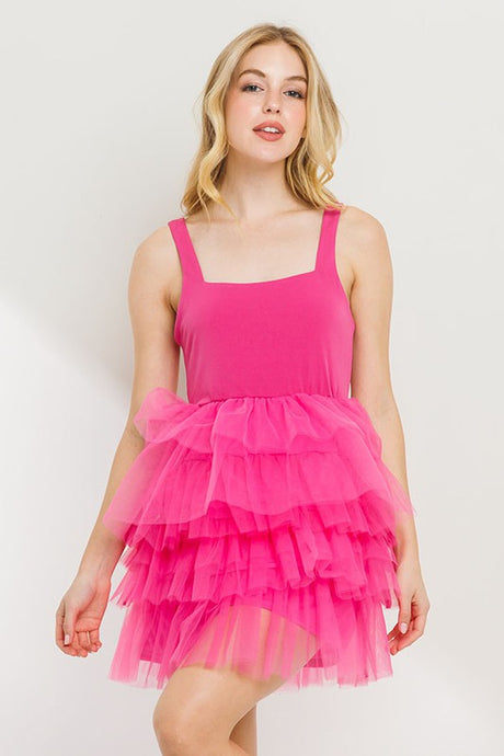 Fuchsia Ruffled Dress