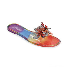 Rainbow Rhinestone Flower W/ Jelly Slide Sandal