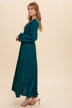 Emerald Green Embroidered Yoke Maxi Dress
