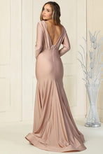 Mauve Long Sleeve Stretch Trumpet Dress