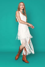 Ivory Premium Western Vintage Fringe Suede Dress