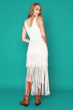 Ivory Premium Western Vintage Fringe Suede Dress