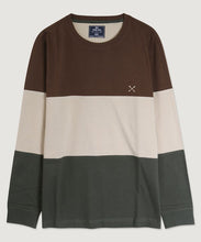 Chestnut Long Sleeve Color Block Crew