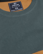 Forest Green Long Sleeve Color Block Crew
