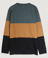 Forest Green Long Sleeve Color Block Crew