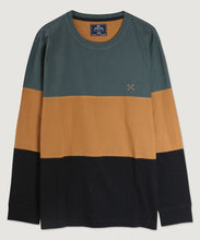 Forest Green Long Sleeve Color Block Crew