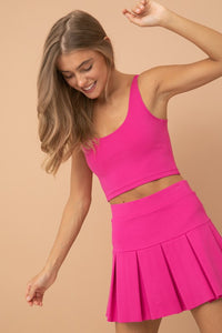 Hot Pink Ponte Crop Top