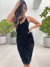 Black Off-the-shoulder Velvet Sequin Short Dress