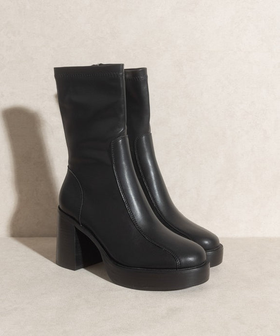 Black Platform Short Boots