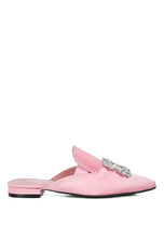 Blush Perrine Diamante Jewel Satin Mules In Black