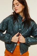 Hunter Green Heart Pattern Lightweight Fashion Jacket