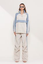 Cream 2 Ways Half Zipup Top And Pants Tracksuits