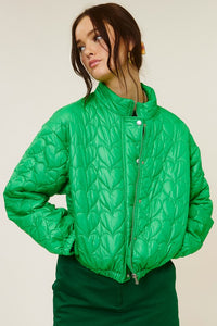 Green Heart Pattern Lightweight Fashion Jacket