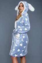 Dusty Blue/Ivory Heart Robe