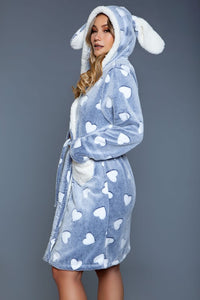 Dusty Blue/Ivory Heart Robe