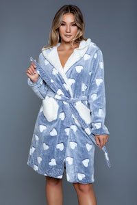 Dusty Blue/Ivory Heart Robe