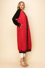 Burgundy/Red Maxi Faux Suede Jacket