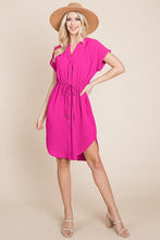 Fuchsia Summer Button Down Dress