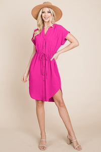 Fuchsia Summer Button Down Dress