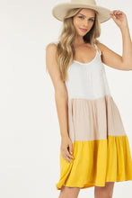 Taupe Sleeveless Color Block Dress