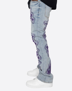 Purple Skeletor Flare Denim