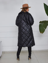 Black Long Diamond Pattern Coat