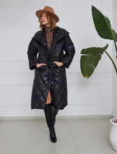 Black Long Diamond Pattern Coat