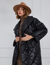 Black Long Diamond Pattern Coat