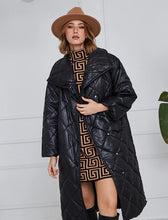 Black Long Diamond Pattern Coat
