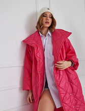 Fuchsia Long Diamond Pattern Coat