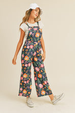 Navy Floral Flower Print Overalls