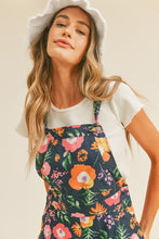 Navy Floral Flower Print Overalls