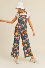 Navy Floral Flower Print Overalls