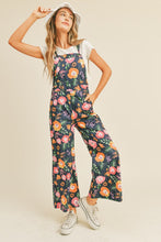 Navy Floral Flower Print Overalls